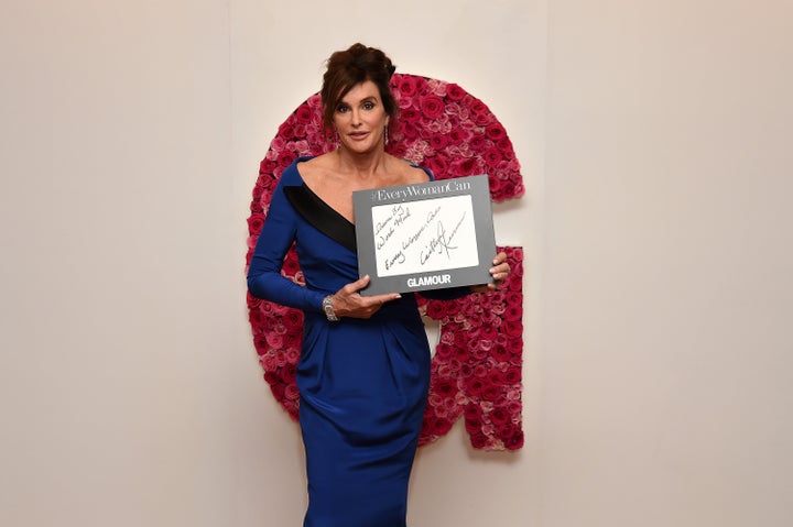 Caitlyn Jenner poses backstage during the 2015 Glamour Women of the Year Awards on Nov. 9 where she was presented with the magazine's Transgender Champion award.