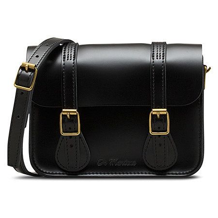 Dr Martens 7 Inch Black Leather Satchel, Women's Fashion, Bags