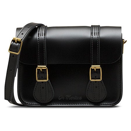 Dr Martens 7 Inch Black Leather Satchel, Women's Fashion, Bags