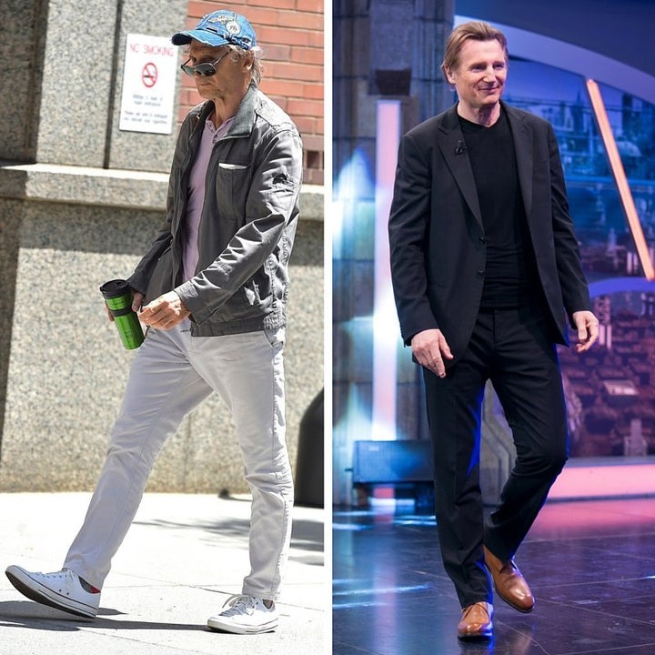 On the left, Neeson in July 2015. On the right, Neeson in April 2015. 