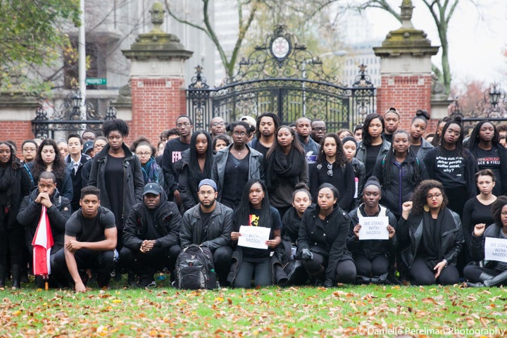 Student activists at Brown University pose for a photo in Nov. 2014. (Photo courtesy of <a href="https://www.facebook.com/danielleperelmanphoto/" role="link" class=" js-entry-link cet-external-link" data-vars-item-name="Danielle Perelman" data-vars-item-type="text" data-vars-unit-name="56464a87e4b08cda3488bfb4" data-vars-unit-type="buzz_body" data-vars-target-content-id="https://www.facebook.com/danielleperelmanphoto/" data-vars-target-content-type="url" data-vars-type="web_external_link" data-vars-subunit-name="article_body" data-vars-subunit-type="component" data-vars-position-in-subunit="7">Danielle Perelman</a>)