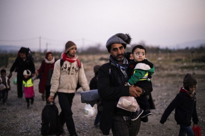 Refugees crossing into Macedonia from Greece on Tuesday, Nov. 17, 2015.