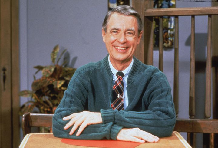 Fred Rogers in one of his signature sweaters.