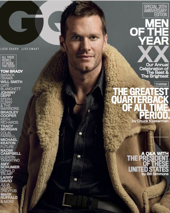 Tom Brady on the cover of GQ's "Man of the Year" edition.