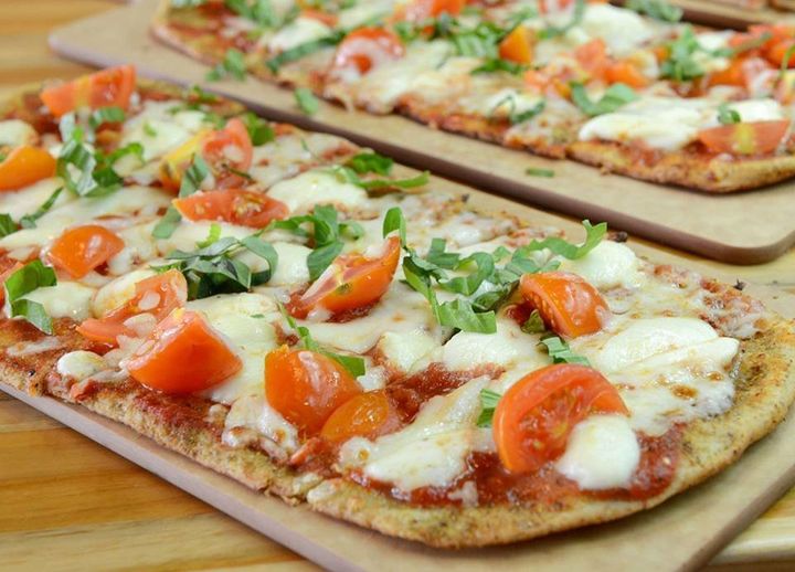 LYFE Kitchen's margherita flatbread. The LYFE chain has locations in seven states and offers healthier fast food options.