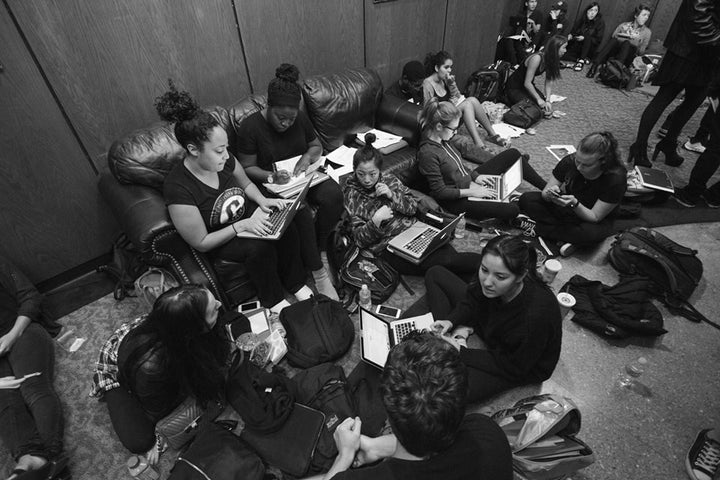 Occidental College students have occupied the administrative building since Nov. 17 to demand, among other things, the resignation of the college president.