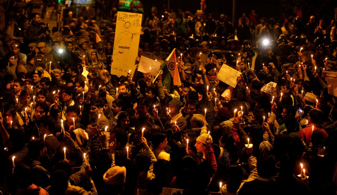 Protesters in New Delhi march silently on December 2012, mourning the death of the 23-year-old student who was gang raped on a bus.