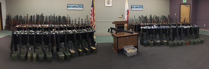 This is the stunning arsenal authorities in California say they seized from a man's home on Wednesday after he was banned from possessing firearms.