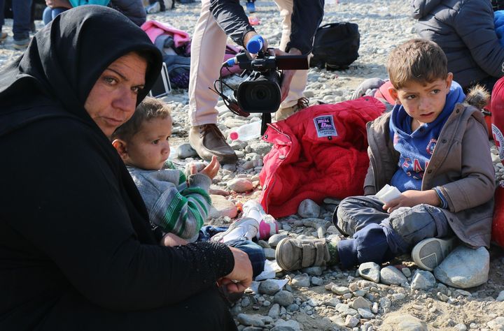 Syrian refugees wait at the refugee camp in Gevgelija, Macedonia, on Nov. 19, 2015.