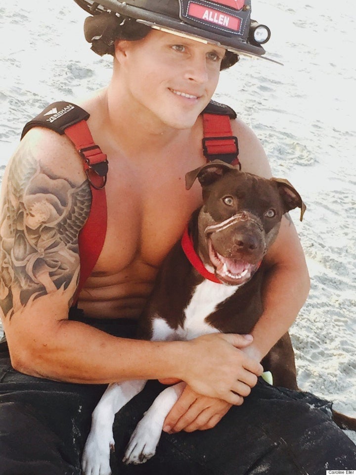 Caitlyn posed with local firefighters, who lost their tops, for a charity calendar. <a href="http://www.charlestonanimalsociety.org/firefightercalendar/" role="link" class=" js-entry-link cet-external-link" data-vars-item-name="Order yours here" data-vars-item-type="text" data-vars-unit-name="564f250fe4b0879a5b0a8246" data-vars-unit-type="buzz_body" data-vars-target-content-id="http://www.charlestonanimalsociety.org/firefightercalendar/" data-vars-target-content-type="url" data-vars-type="web_external_link" data-vars-subunit-name="article_body" data-vars-subunit-type="component" data-vars-position-in-subunit="3">Order yours here</a>.