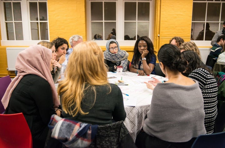 Participants at the Interfaith Summit take part in a workshop about gender, religion, and politics.