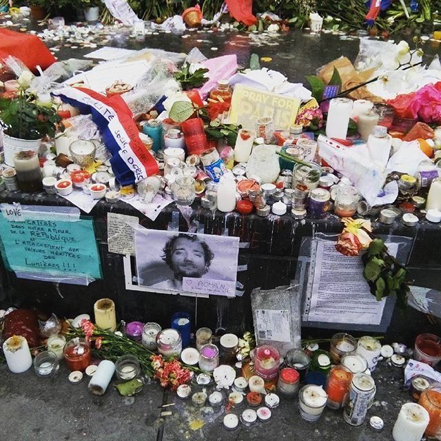 A memorial outside Place de la Republique in Paris on Nov. 20, 2015.