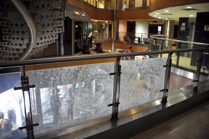 Inside the Radisson Blu hotel after the commando raid.