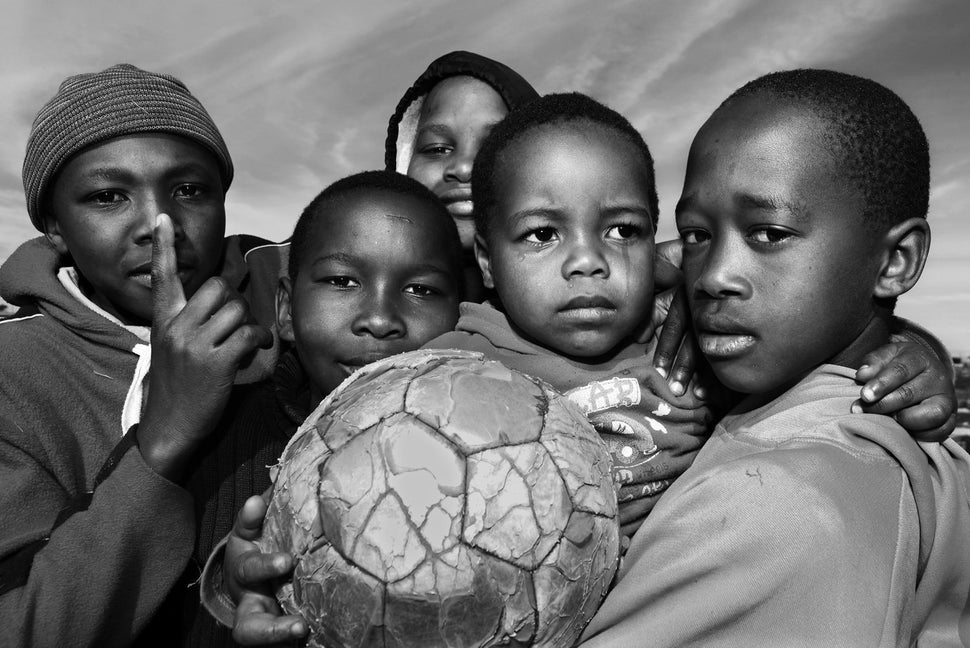 Photograph of children in the town of Gugulethu, the day after&nbsp;the World Cup semifinals&nbsp;in South Africa between Hol