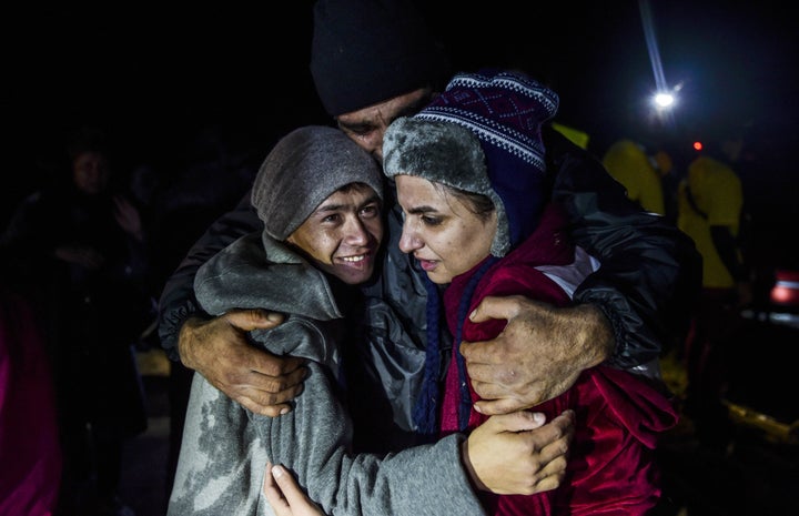 Refugees continue to reach the Greek island of Lesbos by sea.