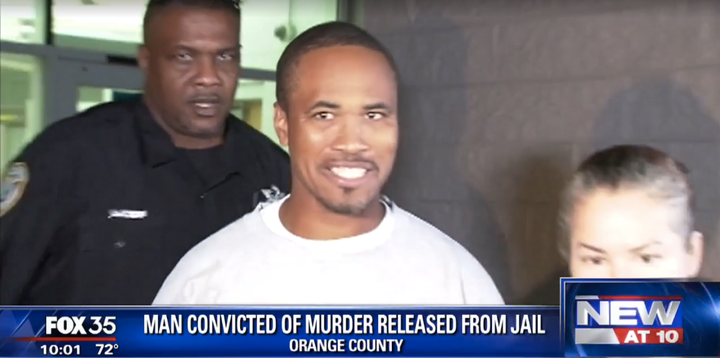 Edward Francis, 37, is all smiles after his release on Friday from an Orange County prison where he had been been sentenced a