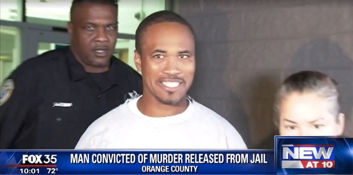 Edward Francis, 37, is all smiles after his release on Friday from an Orange County prison where he had been been sentenced at the age of 17 to spend the rest of his life.