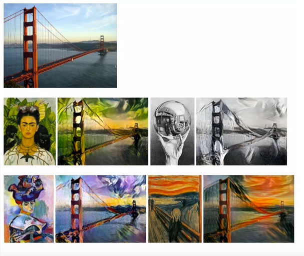 The neural network “learns” the style of one image and merges it with another.