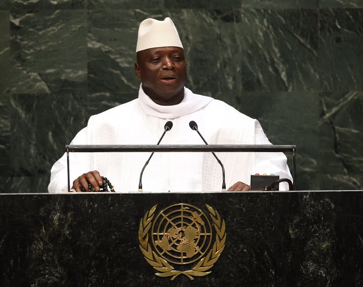 President of Gambia Al Hadji Yahya Jammeh addresses the 69th session of the United Nations General Assembly September 25, 2014 at the United Nations in New York.