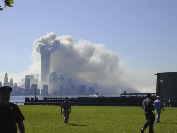 A view of the Sept. 11 attacks from the New Jersey waterfront. 