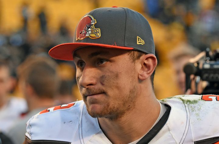 Quarterback Johnny Manziel #2 of the Cleveland Browns looks on from the field after a game against the Pittsburgh Steelers