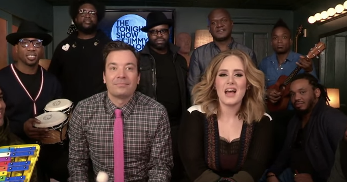 Adele Performs 'Hello' With Classroom Instruments On 'The Tonight Show ...