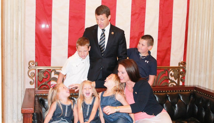 Rep. Markwayne Mullin (R-Okla.) and his family in Washington, D.C.