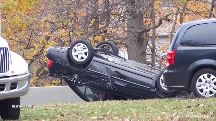 A 25-year-old single mom was struck and killed by a car moments after surviving a rollover car crash in Long Island, New York