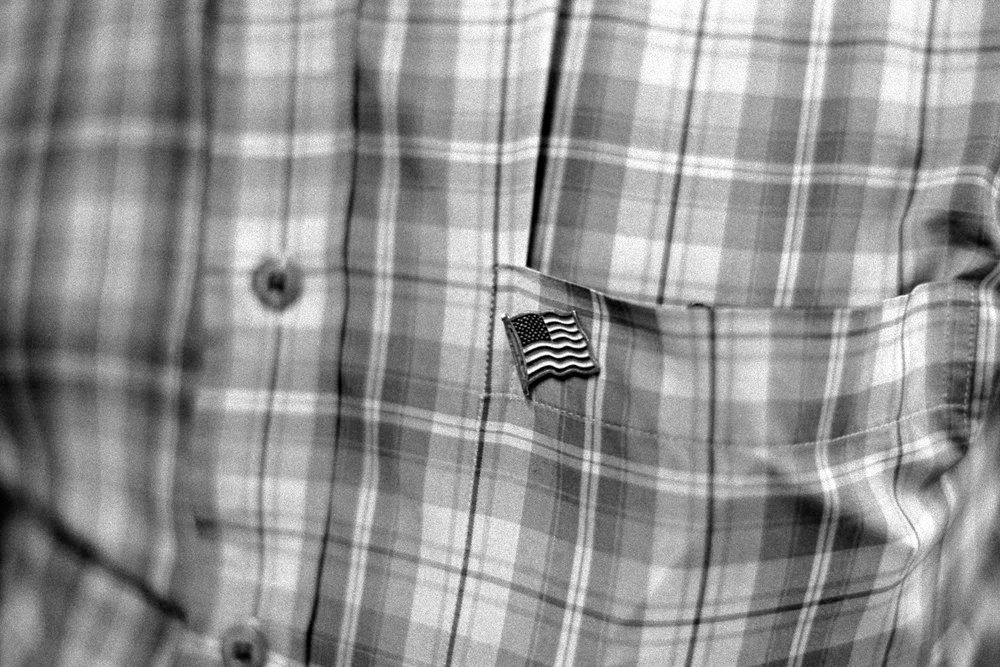 American Flag Pin on Man Coming to Prayers, MuslimAmerican Society, Brooklyn, NY 2010
