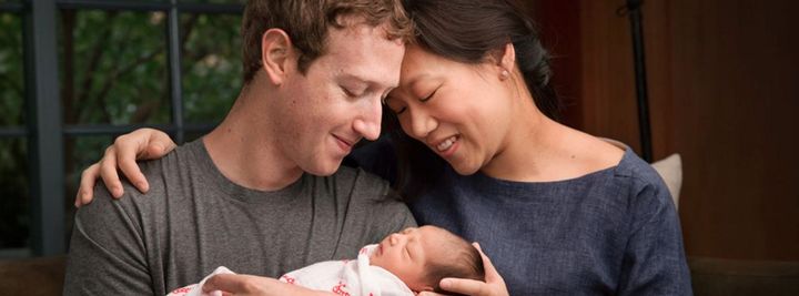 Mark Zuckerberg and wife Priscilla Chan with their new baby, Max.