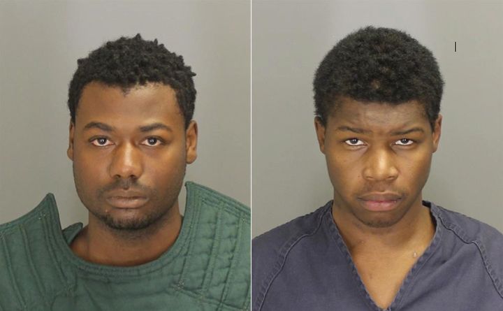 From left: Nikey Dashone Walker and Shadeed Dontae Bey, both 20, face felony charges for the assault on Sunday.