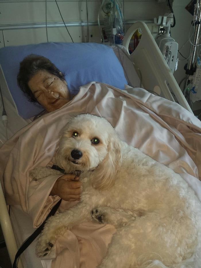 Shirley Biggs with her dog, McCoy.