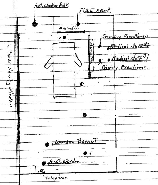 A commission report on the Diaz execution included this sketch of the death room chamber.