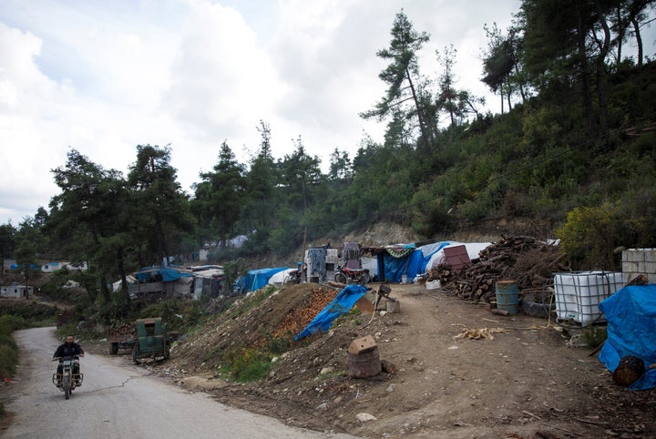 Tents belonging to Syrian refugees who fled Russian airstrikes are seen in Latakia, Syria, on Oct. 26, 2015. Many Syrians are fleeing from place to place within their own nation, trying to survive.