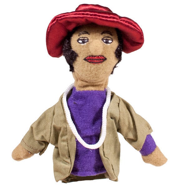 Get the <a href="http://www.philosophersguild.com/Zora-Neale-Hurston-Finger-Puppet.html">Zora Neale Hurston finger puppet</a>