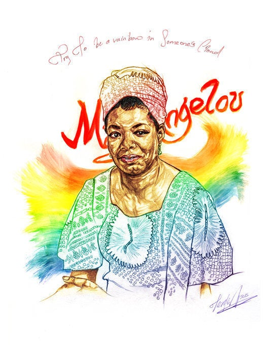 Get the <a href="https://www.etsy.com/listing/236932976/maya-angelous-rainbow">Maya Angelou art print</a>.