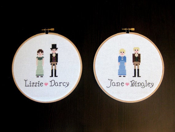 Get the <a href="https://www.etsy.com/listing/257688250/pride-prejudice-jane-austen-cross-stitch">Pride And Prejudice cross s
