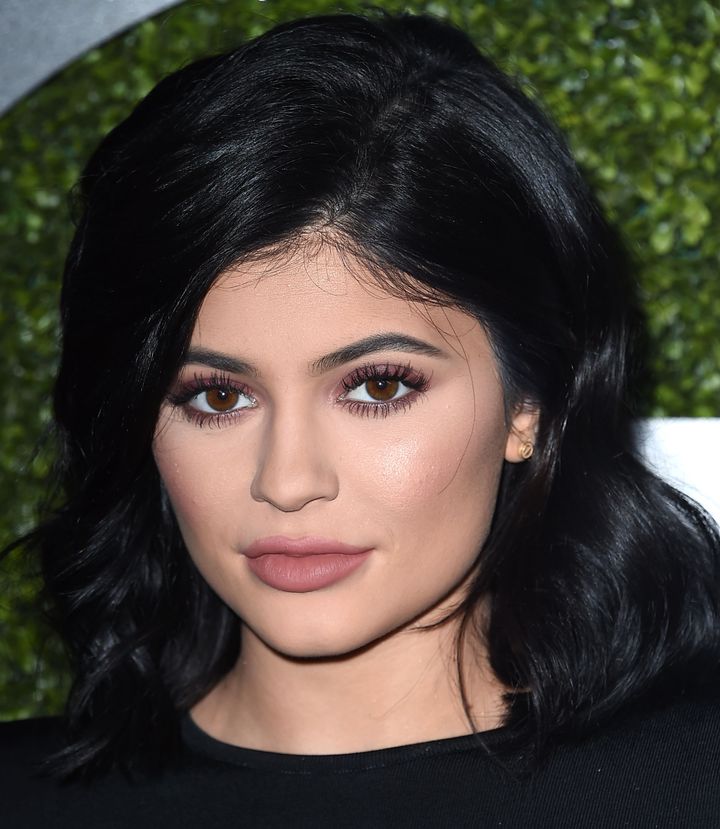 Kylie Jenner Sports Black Dress With Sheer Panels For GQ Party ...