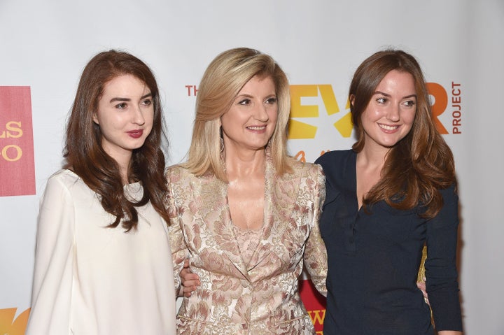 Arianna Huffington with her two daughters, Isabella and Christina, in 2014.