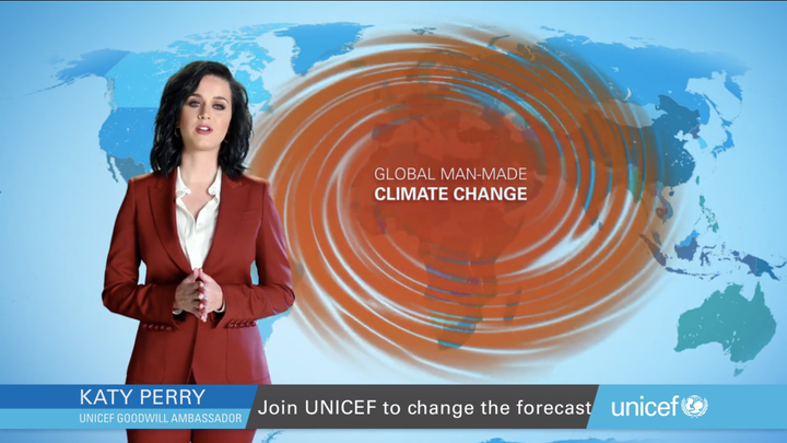 Unicef Goodwill Ambassador Katy Perry is shining a spotlight on global manmade climate change in a special report for the Uni