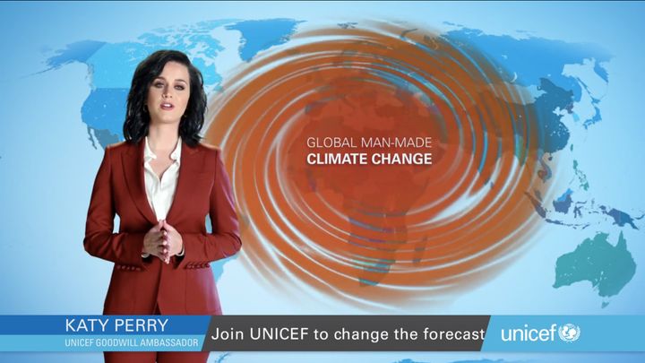 Unicef Goodwill Ambassador Katy Perry is shining a spotlight on global manmade climate change in a special report for the United Nations children's agency.