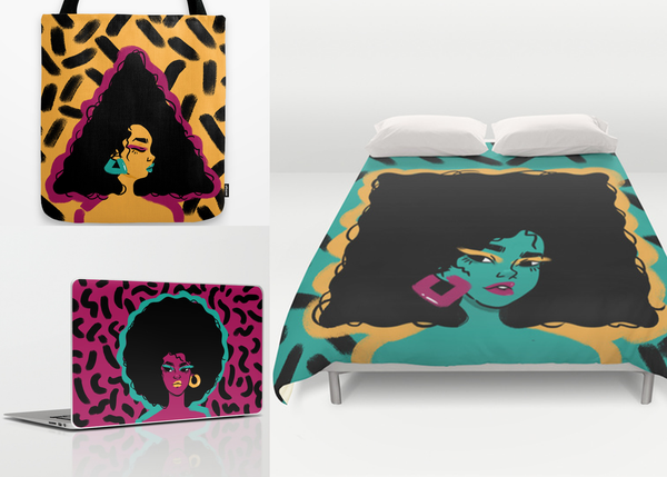 Artist Sab Rena makes dope apparel with bold prints which celebrates women of color. Any gift from this&nbsp;company is sure 