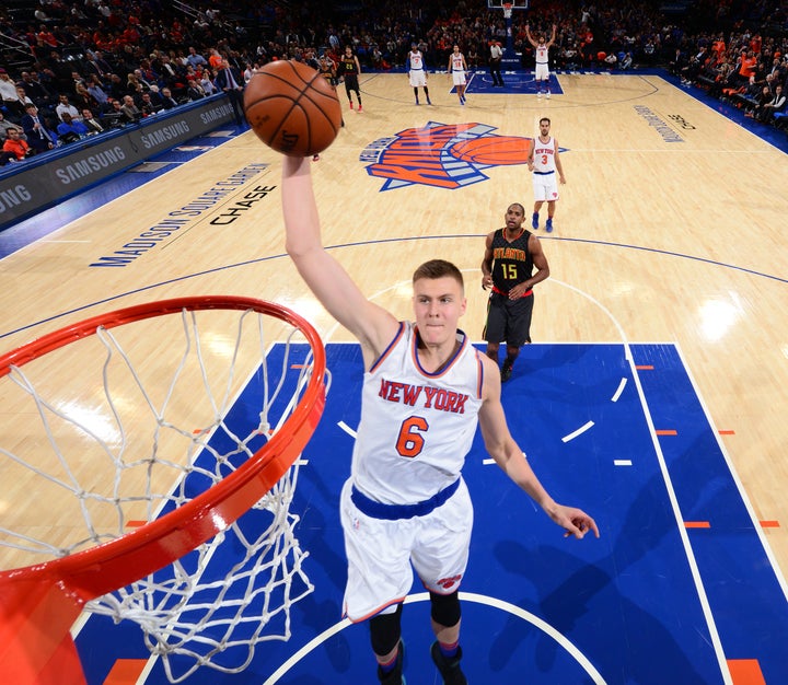 New York's star rookie, 7-foot-3 Kristaps Porzingis, earned Eastern Conference Rookie of the Month honors and is averaging nearly 15 points, 9 rebounds and 2 blocks per game.