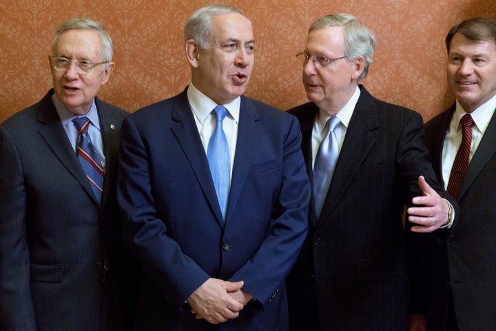 Israeli Prime Minister Benjamin Netanyahu meets with U.S. Senate leaders following the Iran nuclear deal.