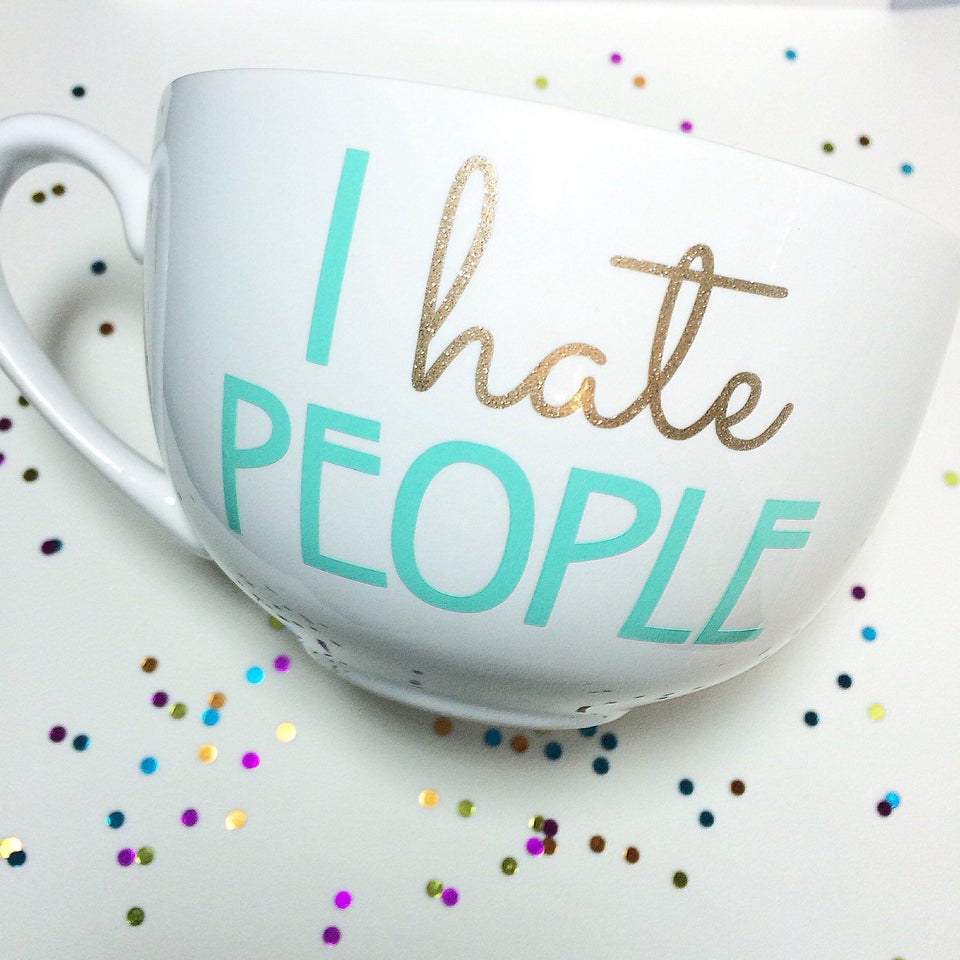 I Hate People Insulated Travel Mug, Funny Mugs