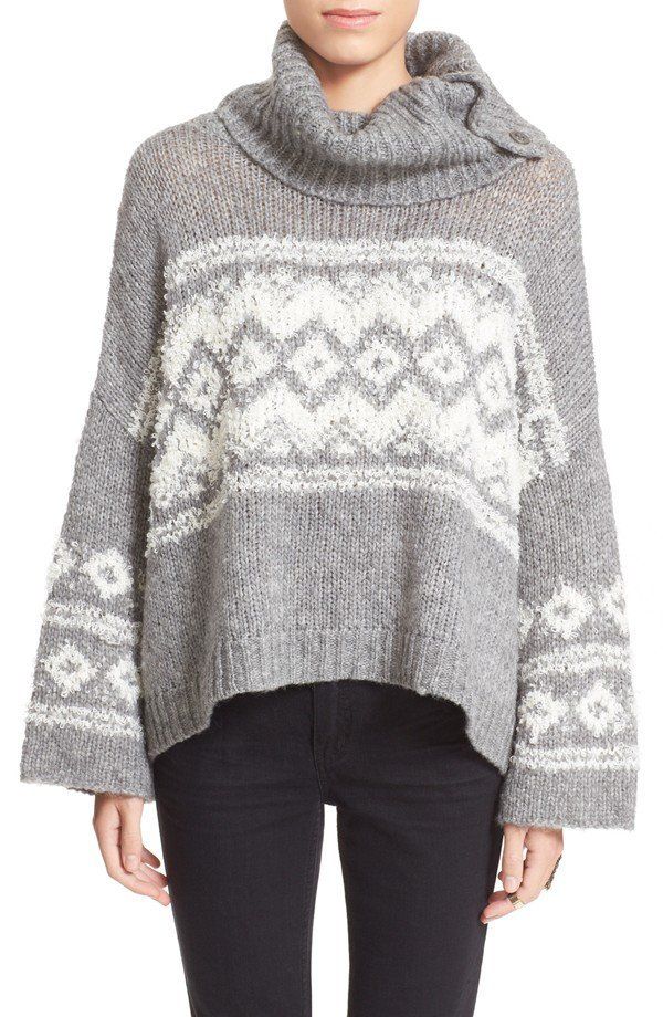 Fair Isle Split-Neck Sweater