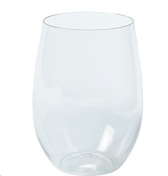 Clear Stemless Wine Glasses, Dozen, $17.99