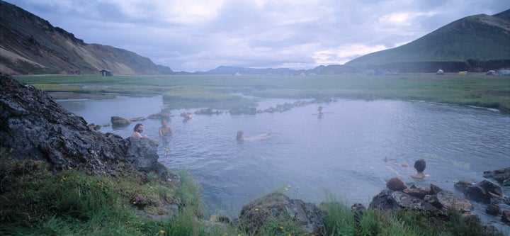 A hot spring in Landmannalaugar, Iceland.