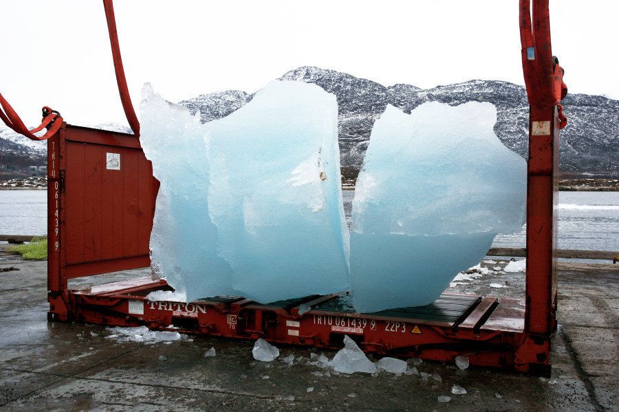 Loading ice at Nuuk Port and Harbour, Greenland.