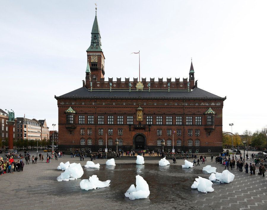 Ice Watch by Olafur Eliasson and Minik Rosing, City Hall Square, Copenhagen.